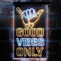 ADVPRO Good Vibes Only Hand  Dual Color LED Neon Sign st6-i4009 - White & Yellow