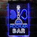 ADVPRO Hookah Bar Smoke Shop  Dual Color LED Neon Sign st6-i4010 - White & Blue