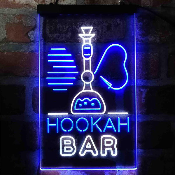ADVPRO Hookah Bar Smoke Shop  Dual Color LED Neon Sign st6-i4010 - White & Blue