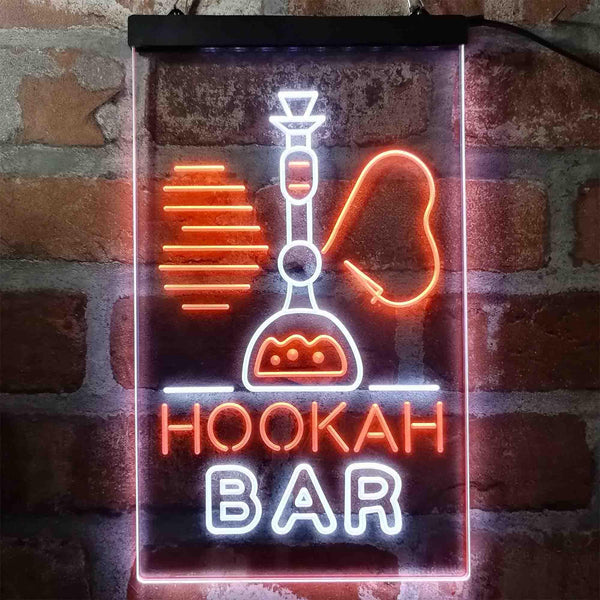 ADVPRO Hookah Bar Smoke Shop  Dual Color LED Neon Sign st6-i4010 - White & Orange
