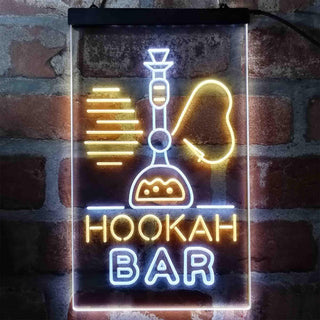 ADVPRO Hookah Bar Smoke Shop  Dual Color LED Neon Sign st6-i4010 - White & Yellow