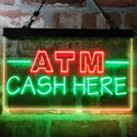ADVPRO ATM Cash Here Shop Dual Color LED Neon Sign st6-i4012 - Green & Red