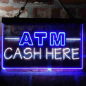 ADVPRO ATM Cash Here Shop Dual Color LED Neon Sign st6-i4012 - White & Blue