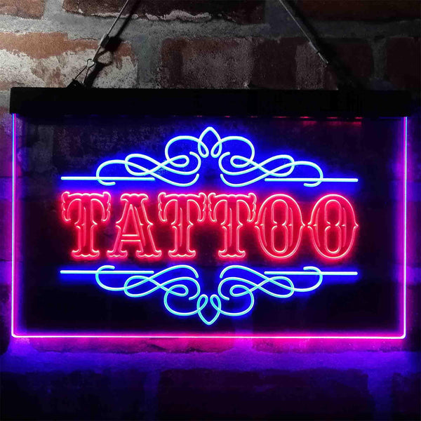 ADVPRO Tattoo Art Decoration Display Dual Color LED Neon Sign st6-i4013 - Blue & Red