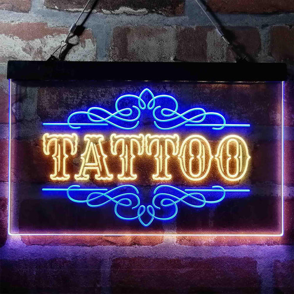 ADVPRO Tattoo Art Decoration Display Dual Color LED Neon Sign st6-i4013 - Blue & Yellow