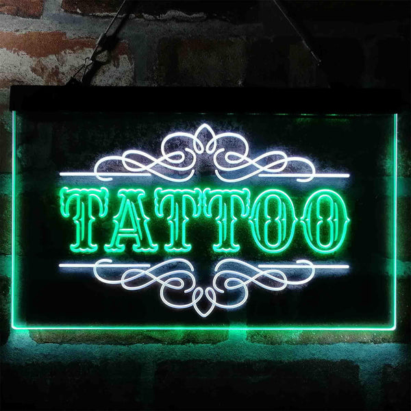 ADVPRO Tattoo Art Decoration Display Dual Color LED Neon Sign st6-i4013 - White & Green