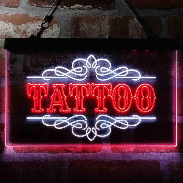 ADVPRO Tattoo Art Decoration Display Dual Color LED Neon Sign st6-i4013 - White & Red