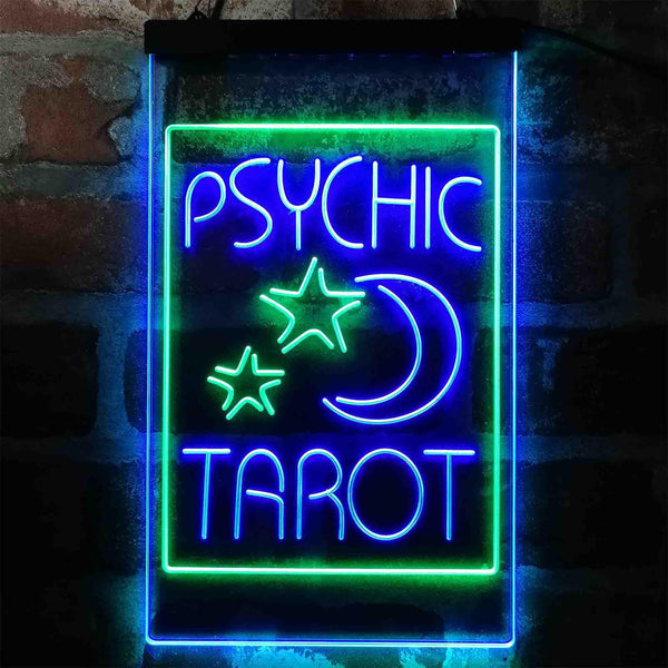 ADVPRO Psychic Tarot Moon Stars Shop  Dual Color LED Neon Sign st6-i4014 - Green & Blue