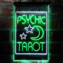 ADVPRO Psychic Tarot Moon Stars Shop  Dual Color LED Neon Sign st6-i4014 - White & Green