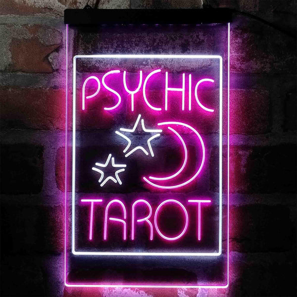 ADVPRO Psychic Tarot Moon Stars Shop  Dual Color LED Neon Sign st6-i4014 - White & Purple