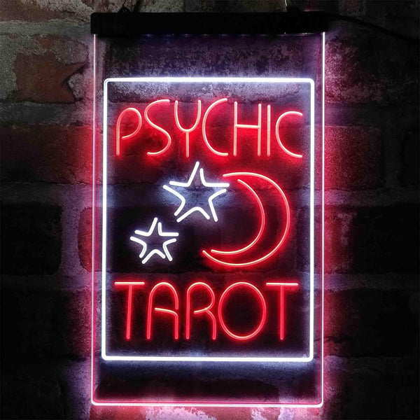 ADVPRO Psychic Tarot Moon Stars Shop  Dual Color LED Neon Sign st6-i4014 - White & Red