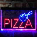 ADVPRO Pizza Roller Cutter Display Dual Color LED Neon Sign st6-i4015 - Blue & Red