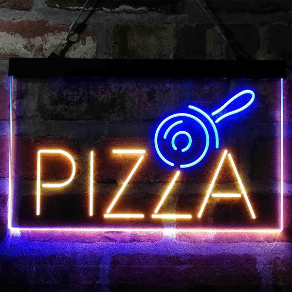 ADVPRO Pizza Roller Cutter Display Dual Color LED Neon Sign st6-i4015 - Blue & Yellow