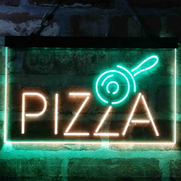 ADVPRO Pizza Roller Cutter Display Dual Color LED Neon Sign st6-i4015 - Green & Yellow