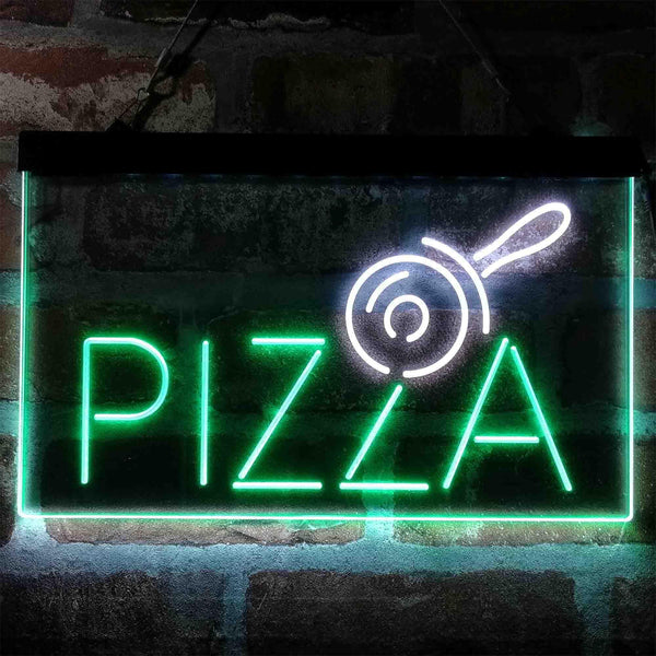 ADVPRO Pizza Roller Cutter Display Dual Color LED Neon Sign st6-i4015 - White & Green