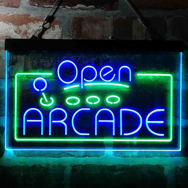ADVPRO Open Arcade Game Console Dual Color LED Neon Sign st6-i4016 - Green & Blue