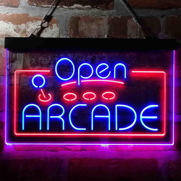ADVPRO Open Arcade Game Console Dual Color LED Neon Sign st6-i4016 - Red & Blue