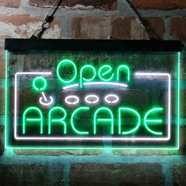 ADVPRO Open Arcade Game Console Dual Color LED Neon Sign st6-i4016 - White & Green