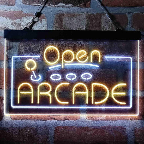 ADVPRO Open Arcade Game Console Dual Color LED Neon Sign st6-i4016 - White & Yellow