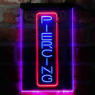 ADVPRO Piercing Shop  Dual Color LED Neon Sign st6-i4017 - Red & Blue