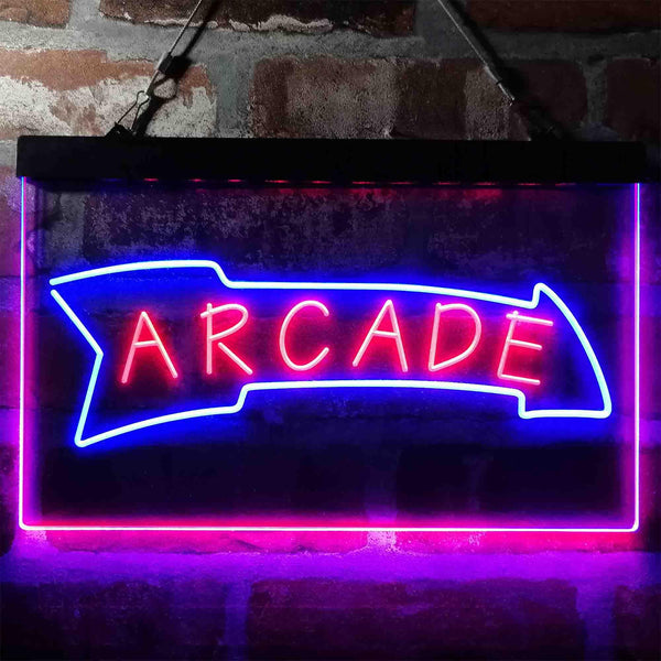 ADVPRO Arrow Down Arcade Game Room Dual Color LED Neon Sign st6-i4019 - Blue & Red