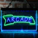 ADVPRO Arrow Down Arcade Game Room Dual Color LED Neon Sign st6-i4019 - Green & Blue
