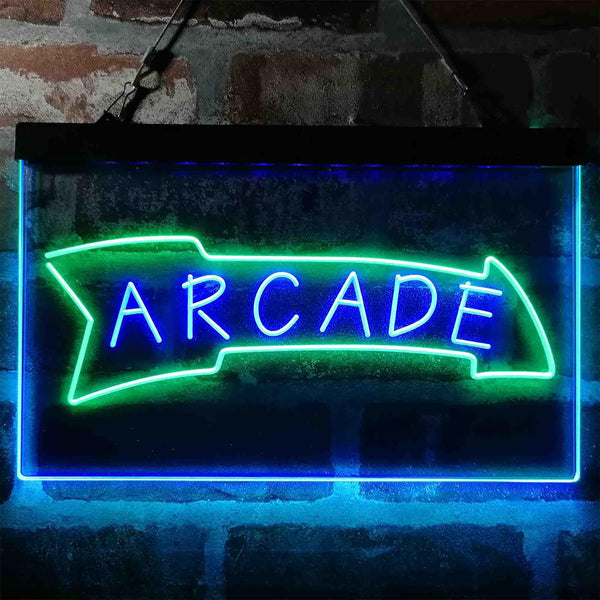 ADVPRO Arrow Down Arcade Game Room Dual Color LED Neon Sign st6-i4019 - Green & Blue