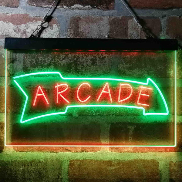 ADVPRO Arrow Down Arcade Game Room Dual Color LED Neon Sign st6-i4019 - Green & Red