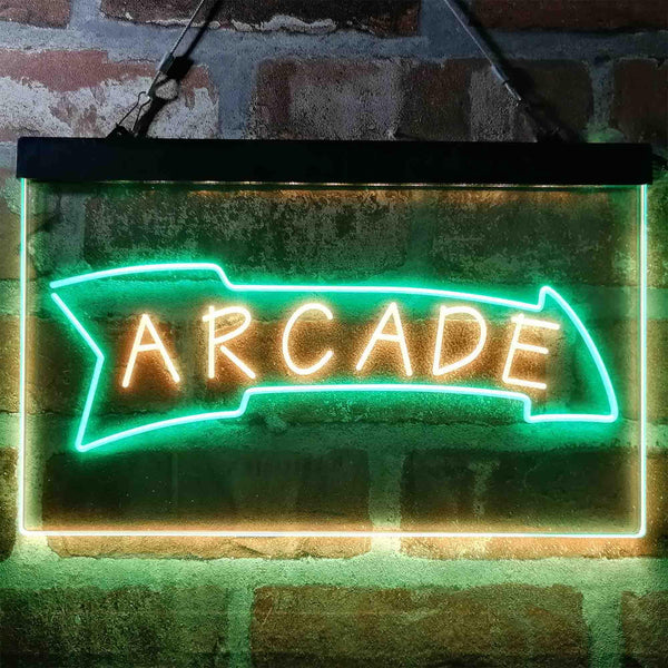 ADVPRO Arrow Down Arcade Game Room Dual Color LED Neon Sign st6-i4019 - Green & Yellow