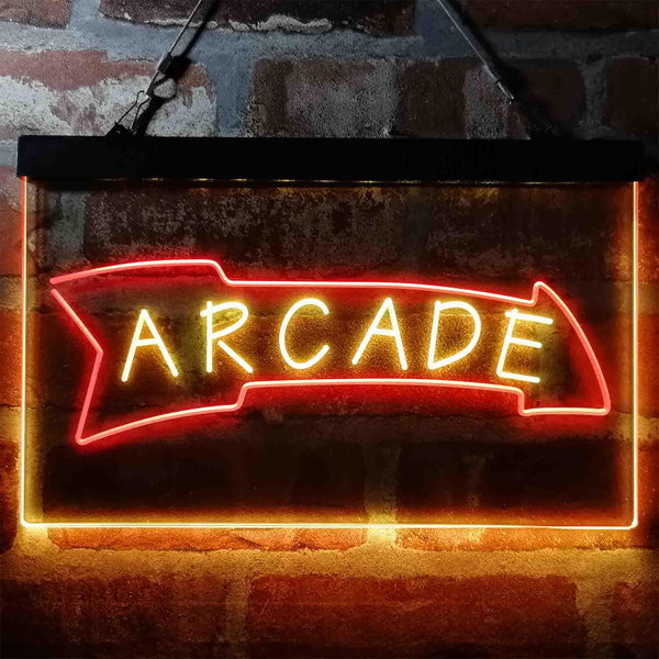 ADVPRO Arrow Down Arcade Game Room Dual Color LED Neon Sign st6-i4019 - Red & Yellow