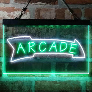 ADVPRO Arrow Down Arcade Game Room Dual Color LED Neon Sign st6-i4019 - White & Green