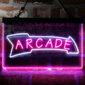 ADVPRO Arrow Down Arcade Game Room Dual Color LED Neon Sign st6-i4019 - White & Purple