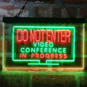 ADVPRO Video Conference in Progress Do Not Enter Work from Home Dual Color LED Neon Sign st6-i4020 - Green & Red