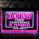 ADVPRO Video Conference in Progress Do Not Enter Work from Home Dual Color LED Neon Sign st6-i4020 - White & Purple