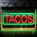 ADVPRO Mexican Tacos Dish Cafe Food Dual Color LED Neon Sign st6-i4021 - Green & Red