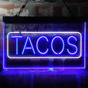 ADVPRO Mexican Tacos Dish Cafe Food Dual Color LED Neon Sign st6-i4021 - White & Blue