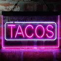 ADVPRO Mexican Tacos Dish Cafe Food Dual Color LED Neon Sign st6-i4021 - White & Purple