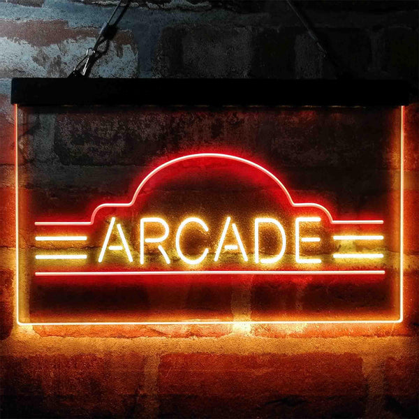 ADVPRO Vintage Arcade Video Games Display Dual Color LED Neon Sign st6-i4022 - Red & Yellow