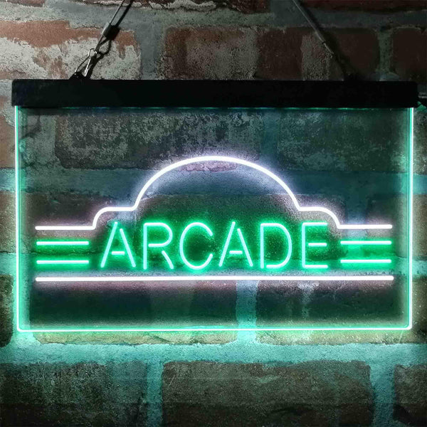ADVPRO Vintage Arcade Video Games Display Dual Color LED Neon Sign st6-i4022 - White & Green