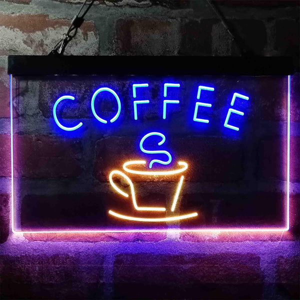 ADVPRO Coffee Shop Cafe Cup Display Dual Color LED Neon Sign st6-i4023 - Blue & Yellow