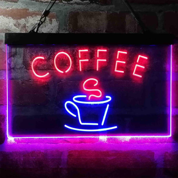 ADVPRO Coffee Shop Cafe Cup Display Dual Color LED Neon Sign st6-i4023 - Red & Blue