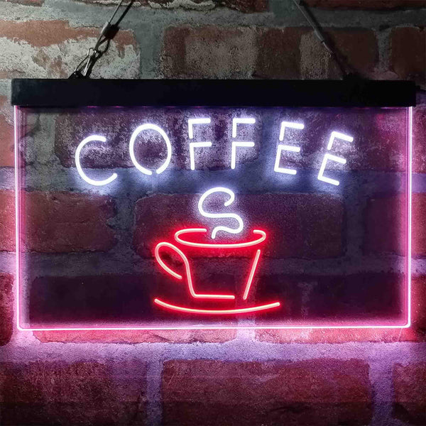 ADVPRO Coffee Shop Cafe Cup Display Dual Color LED Neon Sign st6-i4023 - White & Red