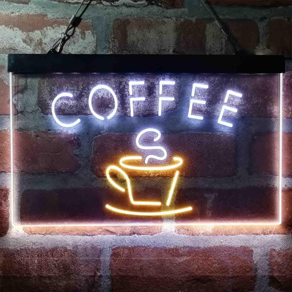 ADVPRO Coffee Shop Cafe Cup Display Dual Color LED Neon Sign st6-i4023 - White & Yellow