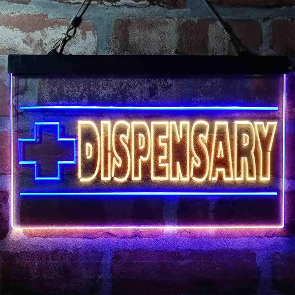 ADVPRO Dispensary Store Cross Display Dual Color LED Neon Sign st6-i4024 - Blue & Yellow