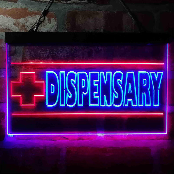 ADVPRO Dispensary Store Cross Display Dual Color LED Neon Sign st6-i4024 - Red & Blue