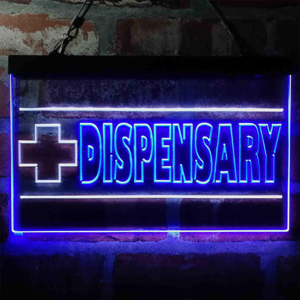 ADVPRO Dispensary Store Cross Display Dual Color LED Neon Sign st6-i4024 - White & Blue