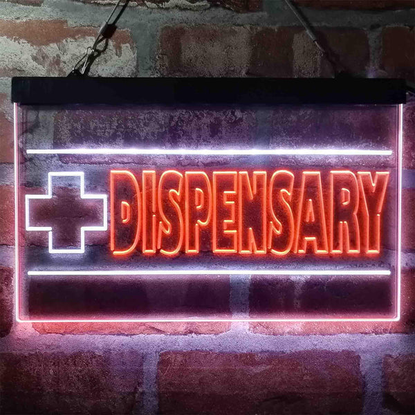 ADVPRO Dispensary Store Cross Display Dual Color LED Neon Sign st6-i4024 - White & Orange