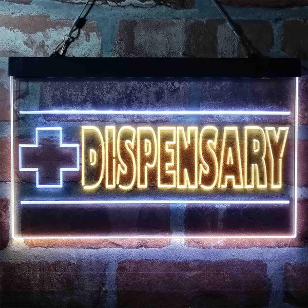 ADVPRO Dispensary Store Cross Display Dual Color LED Neon Sign st6-i4024 - White & Yellow