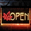 ADVPRO Hemp Leaf Open Shop Display Dual Color LED Neon Sign st6-i4025 - Red & Yellow