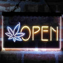 ADVPRO Hemp Leaf Open Shop Display Dual Color LED Neon Sign st6-i4025 - White & Yellow